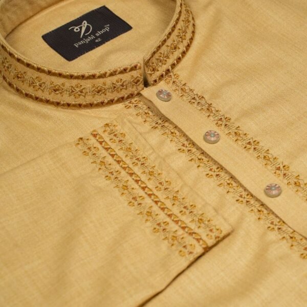 Men’s Embroidered Panjabi Badami - Image 3