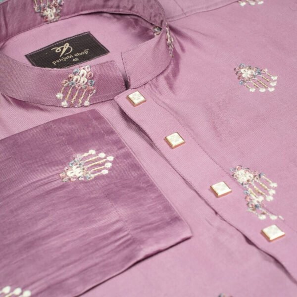 Signature Embroydery Panjabi Pink - Image 2